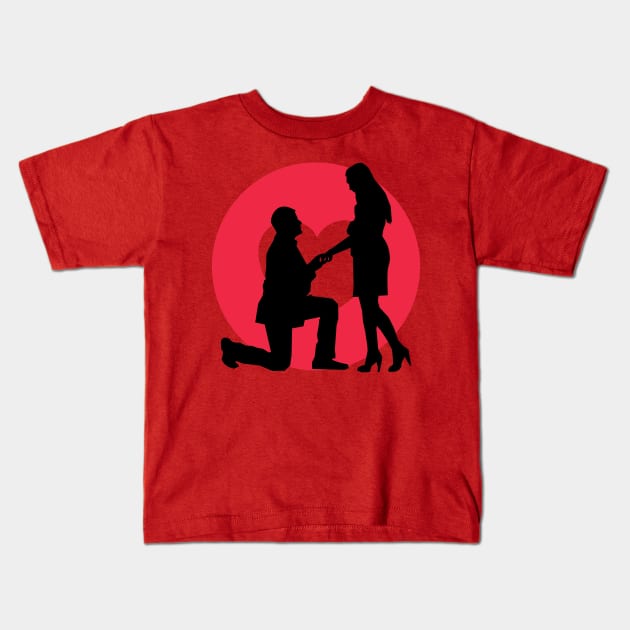 Love Couple Kids T-Shirt by ShubShank